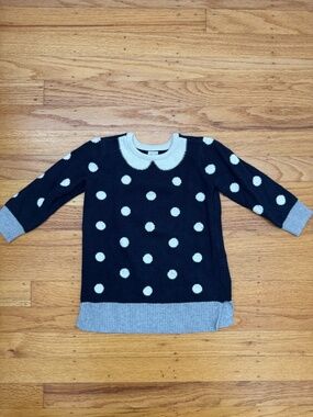 Baby Gap Toddler Navy Polka Dot Peter Pan Collar Sweater Tunics 18-24 Months